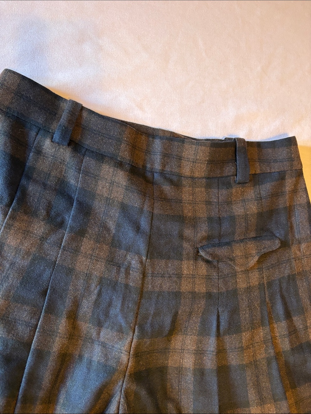 Zara ZW Collection Wool Plaid Wide Leg Culotte Pants XL NWT - Picture 4 of 5
